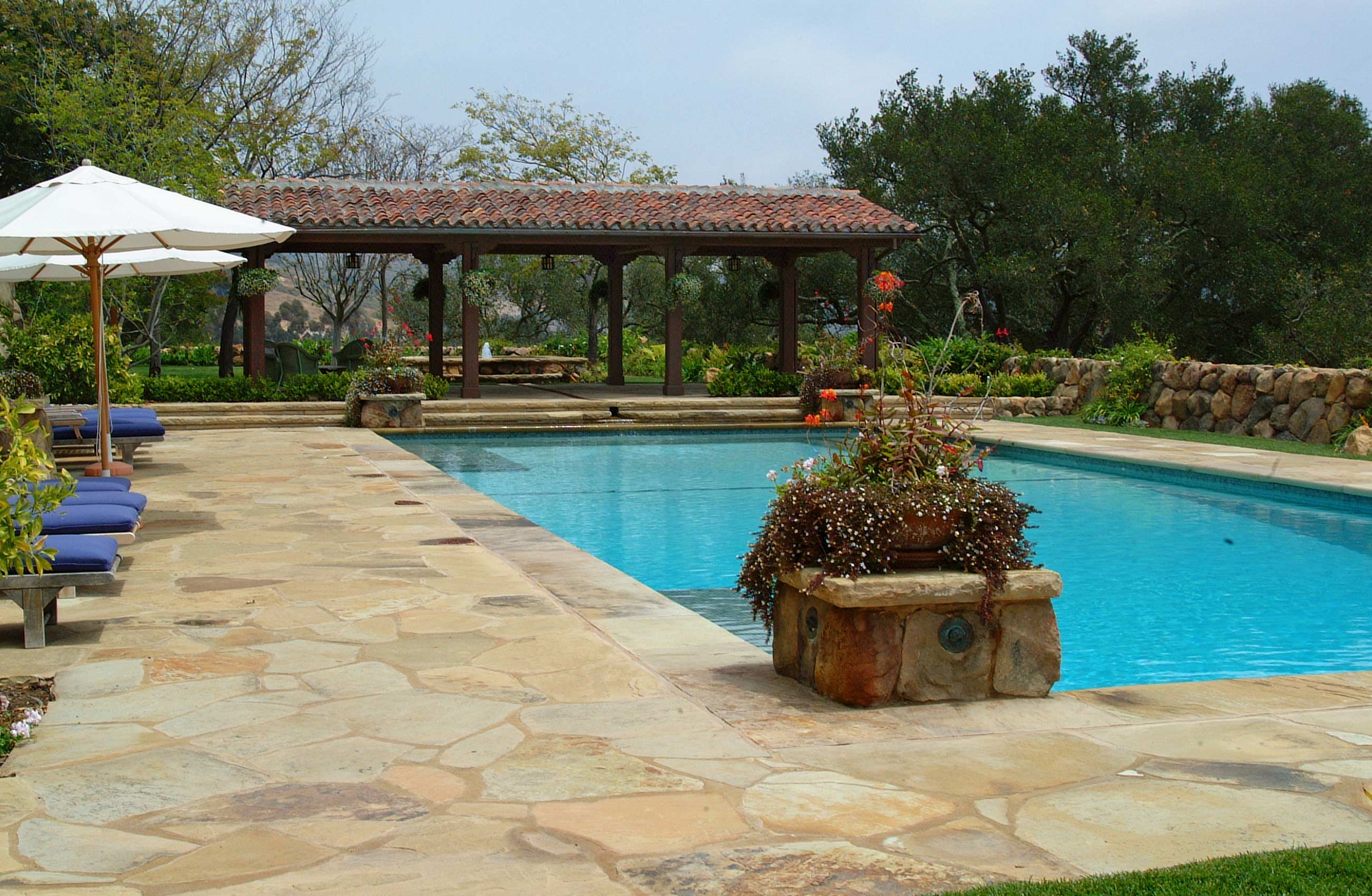 Estate pool with flagstone exterior