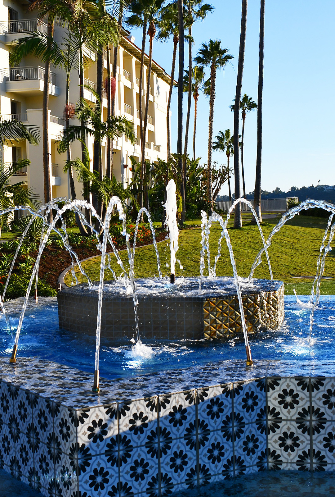 Water Fountain on Black Stone Small