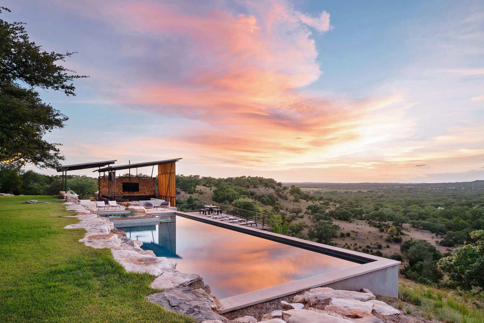 Estate Pool at sunset